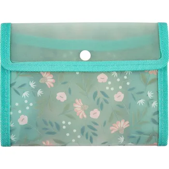 Set školních potřeb Pouzdro na dokumenty A6 - Zelené květiny - Albi