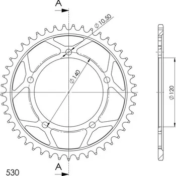 Řetězová sada pro motocykl SUPERSPROX Řetězová rozeta SUPERSPROX RFE-1800:46-BLK černý 46 zubů, 530