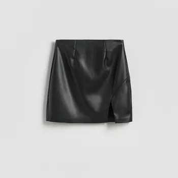 Dámská sukně Reserved - Minisukně z&nbsp;imitace kůže - černý - 079GG-99X - 079GG-99X-XL