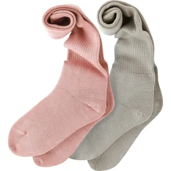 Dámské ponožky Sada 2 párů vysokých žebrovaných ponožek šedý melír/růžová 35-38