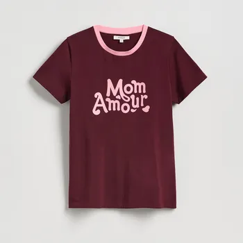 Dámské tričko Reserved - Tričko s potiskem - hnědá - 859EH-83X - 859EH-83X-XL