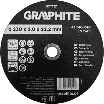 Řezný kotouč Graphite Řezný kotouč na beton 230 mm, korund, tenký 2,0 mm