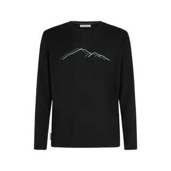 Icebreaker Merino 150 Tech Lite LS Tee Rainer Ridge Men BLACK černá XXL