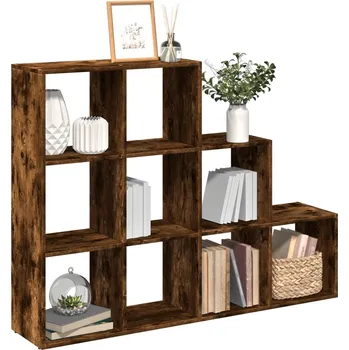 Knihovna vidaXL Knihovna/dělící stěna 3patrová kouřový dub 137,5x29x103,5 cm