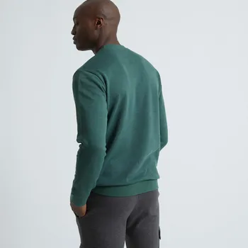 Pánská mikina Blancheporte Mikina s kulatým výstřihem z česaného moltonu tmavě zelená 137/146 (4XL)