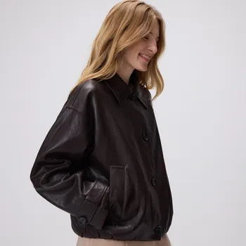 Reserved - Oversized bunda s&nbsp;límcem - tmavě hnědá - WM888-89X - WM888-89X-S