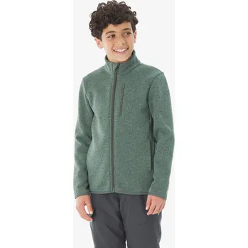 Pánská mikina QUECHUA Dětská fleecová mikina MH 500 8 LET ZELENÁ