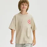 Reserved - Bavlněné tričko s potiskem - tělová - 098FH-02X - 098FH-02X-U14