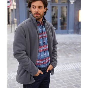 Pánská mikina Fleecová mikina na zip, s hřejivou podšívkou šedá/antracitová 127/136 (3XL)