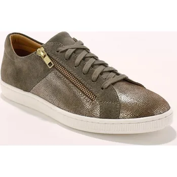 Dámské tenisky Kožené nízké tenisky se zipem hnědošedá 41