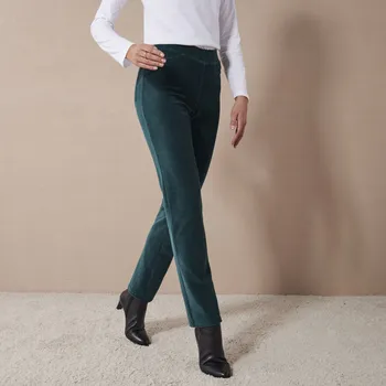 Dámské legíny Rovné manšestrové džegíny jedlová 54