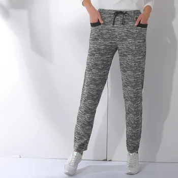 Moltonové dlouhé kalhoty s potiskem melíru černý melír 52