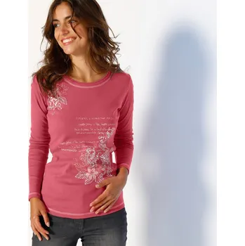 Dámské tričko Tričko s dlouhými rukávy a potiskem třešňová 34/36