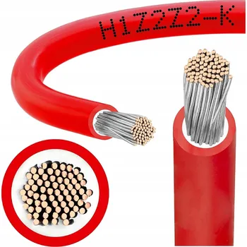 elektrický kabel FVE kabel červený 6mm - solární kabel