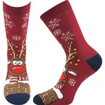 Vánoční ponožky Rudolf vínová