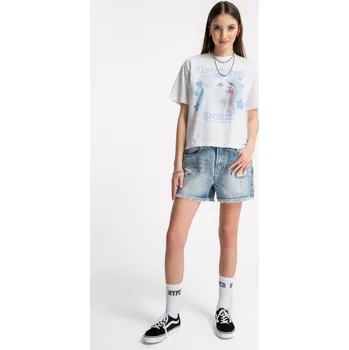Dívčí kraťasy Reporter Young | Dívčí světle modré džínové šortky s roztřepeným efektem - Barva SVĚTLE MODRÁ, Velikost 158 251-0114G-28-000-1