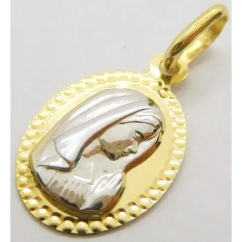 Přívěsek Klenoty Budín Dámský zlatý přívěsek z bílého a žlutého zlata s gravírováním madonka 585/0,66gr 03277 (Klenoty Budín Dámský zlatý přívěsek z bílého a žlutého zlata s gravírováním madonka 585/0,66gr 03277)