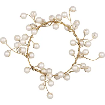 Papírový ubrousek GREEN GATE Kroužek na ubrousky Bead White – set 6 ks