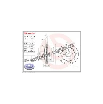 Brzdový kotouč Brzdový kotouč BREMBO MAX 09.5708.75 - FORD