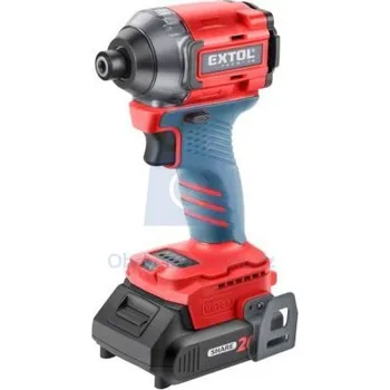 Utahovák rázový, 1/4", 230 Nm, aku BRUSHLESS SHARE20V, EXTOL PREMIUM 2 Ah akumulátor a příslušenství, balení 1 ks