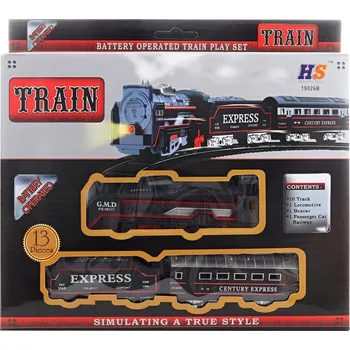 Vláček a vláčkodráha Vlaková souprava vláček historický vláčkodráha s kolejemi na baterie