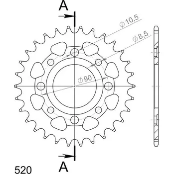 Řetězová sada pro motocykl SUPERSPROX Řetězová rozeta SUPERSPROX RFE-279:30-BLK černý 30 zubů, 520