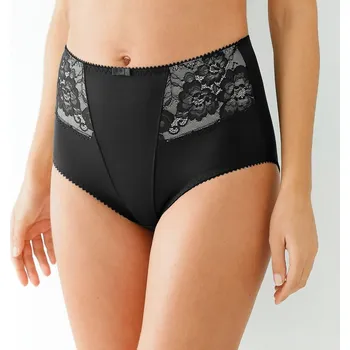 Kalhotky Zeštíhlující vysoké kalhotky z krajky a mikrovlákna černá 38/40