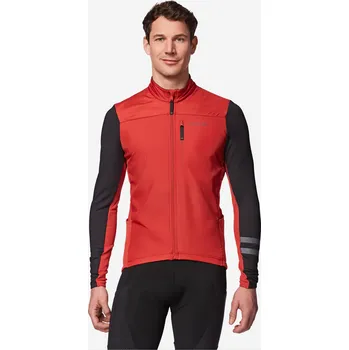 VAN RYSEL Pánský dres na silniční cyklistiku s dlouhým rukávem EDR 2XL VÍNOVÁ|ČERNÁ|ČERVENÁ