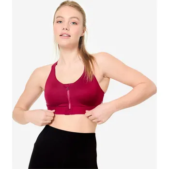 Podprsenka DECATHLON Dámská fitness podprsenka na zip silné zpevnění L FIALOVÁ