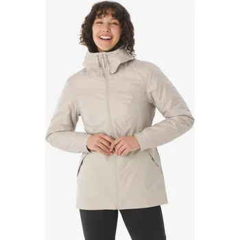 QUECHUA Dámská zimní turistická nepromokavá bunda NH 100 L BÉŽOVÁ