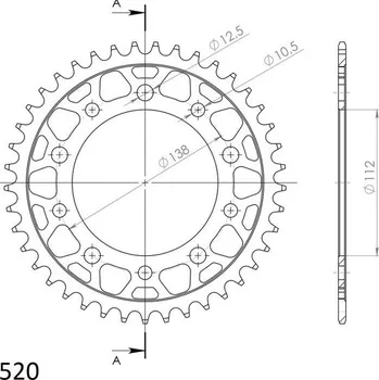 Řetězová sada pro motocykl SUPERSPROX Řetězová rozeta SUPERSPROX RFE-1303:41-BLK černý 41 zubů, 520