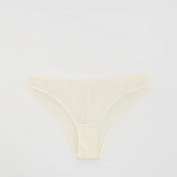 Dámské oblečení Reserved - Krajkové kalhotky bikiny - krémová - 430EZ-01X - 430EZ-01X-M