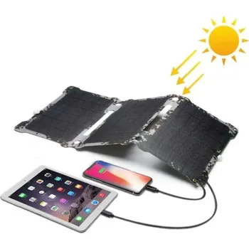 Powerbanka Solární Přenosná Nabíječka (rozkládací panel) Allpowers Adventure, 21W - maskáčová