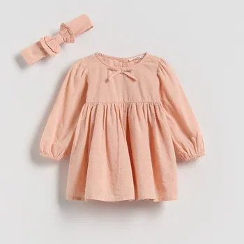 Dívčí šaty Reserved - Souprava šatů a čelenky - pudrově růžová - 839GK-39X - 839GK-39X-68