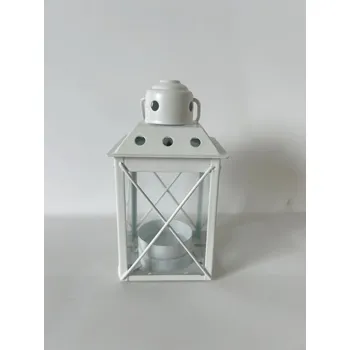 Lucerna Harasim velkoobchod s. r. o. Bílá kovová lucerna 12 x 7 cm Bílá