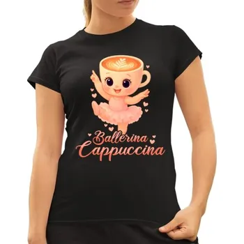 Žertovný předmět Cappuccina Ballerina Baby V2 - Italian Brainrot - balerína šálek - dětské tričko s potiskem - dámské tričko s potiskem- Tričkový.cz