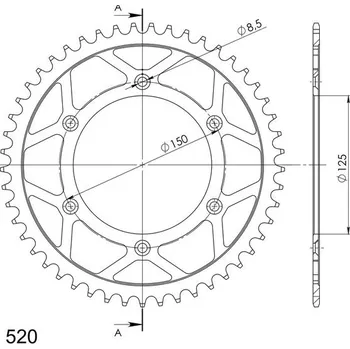 Řetězová sada pro motocykl SUPERSPROX Řetězová rozeta SUPERSPROX RFE-990:49-BLK černý 49 zubů, 520