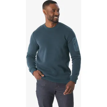 Pánský svetr QUECHUA Pánský turistický svetr NH 100 2XL MODRÁ|ŠEDÁ