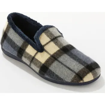 Dámské žabky Kostkované bačkory s efektem kožešiny modrá 41