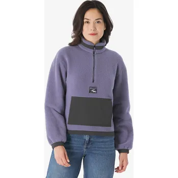 Pánská mikina QUECHUA Dámská turistická fleecová mikina Sherpa MH 100 XL FIALOVÁ|ŠEDÁ