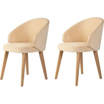 Jídelní židle Sada jídelních židlí Bentley Beige and Light Oak, 2 ks, béžová