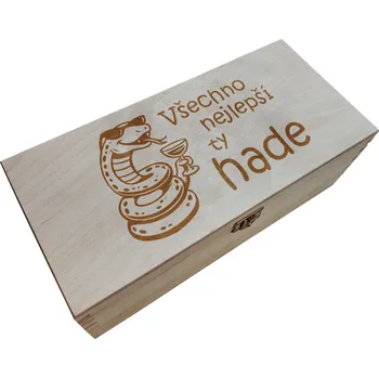 Dárková krabička Wood engraved Dřevěná krabička všechno nejlepší ty hade Velikost krabičky: Krabička krátká