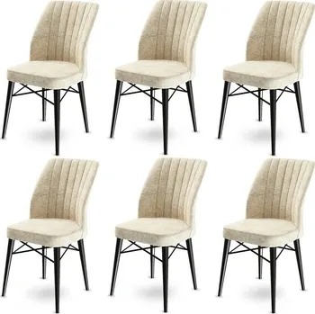 Jídelní židle Sada jídelních židlí Flex Cream and Black, 6 ks, krémová