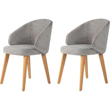 Jídelní židle Sada jídelních židlí Bentley Grey and Light Oak, 2 ks, šedá