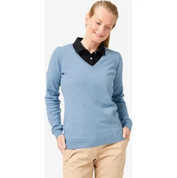 Pánský svetr INESIS Dámský golfový bavlněný svetr MW100 S MODRÁ