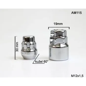 Matice na kolo BLOCKY Bezpečnostní matice M-BLOCKY M12x1,50 zavřená; kužel, klíč 19/21