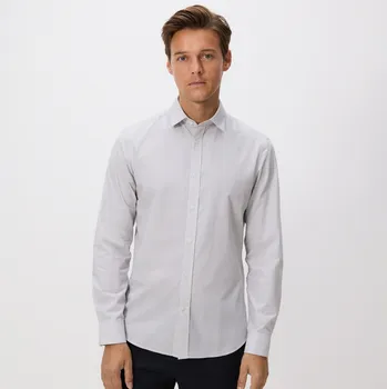 Pánská košile Reserved - Košile slim fit z&nbsp;egyptské bavlny - béžová - RJ180-08P - RJ180-08P-M