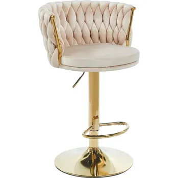Barová židle Barová židle velvet béžová zlatý rám H4-FXJG