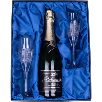 Sklenice ONTE CRYSTAL Bohemia Sekt Demi Sec se skleničkami 150ml, Iris Šampus set - počet skleniček: 4 broušené skleničky