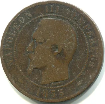 FRANCIE. 10 centimes 1853/A.
